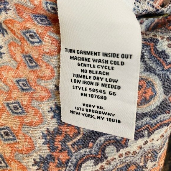 Ruby Rd. Women's Patchwork Print Button-Front Blouse Size XL - Picture 5 of 6